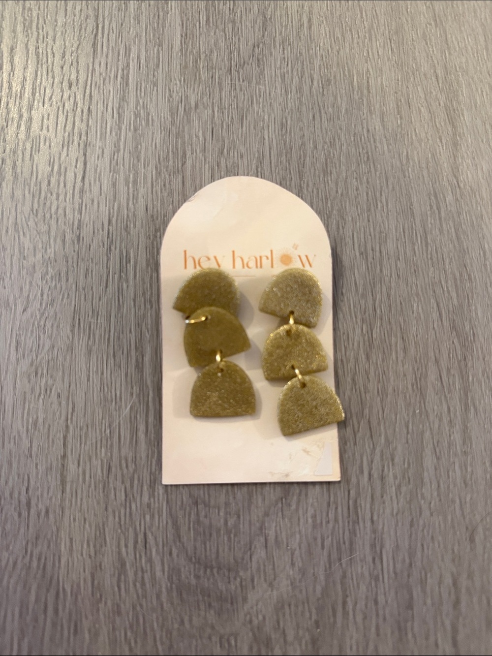 Hey Harlow stacked half moon polymer clay earrings